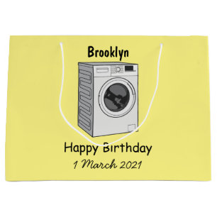 Afbeelding cartoon wasmachine groot cadeauzakje
