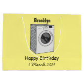 Afbeelding cartoon wasmachine groot cadeauzakje (Achterkant)