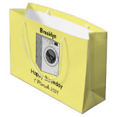 Afbeelding cartoon wasmachine groot cadeauzakje (Achterkant Gekanteld)