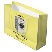 Afbeelding cartoon wasmachine groot cadeauzakje (Voorkant Gekanteld)