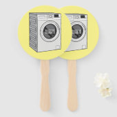 Afbeelding cartoon wasmachine handwaaier (Voorkant en achterkant)