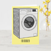 Afbeelding cartoon wasmachine kaart (Gele Bloem)