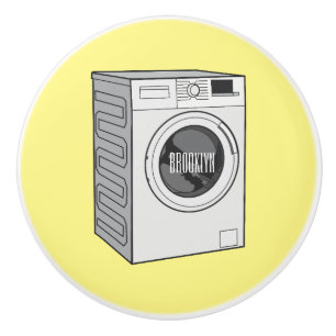 Afbeelding cartoon wasmachine keramische knop