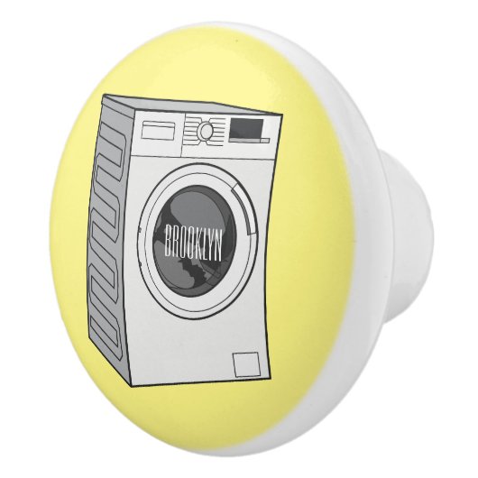 Afbeelding cartoon wasmachine keramische knop (Rechts)