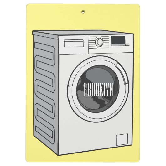 Afbeelding cartoon wasmachine klembord (Achterkant)