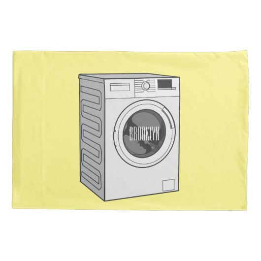 Afbeelding cartoon wasmachine kussensloop (Achterkant)