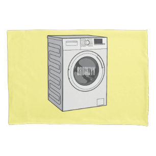 Afbeelding cartoon wasmachine kussensloop