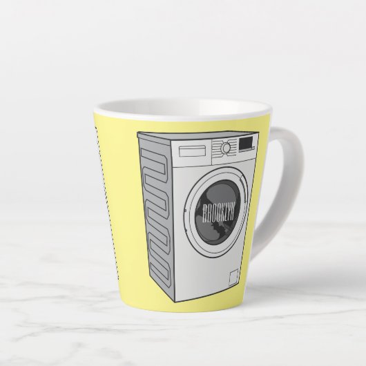 Afbeelding cartoon wasmachine latte mok (Rechterhoek)