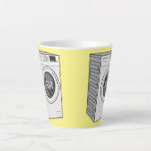 Afbeelding cartoon wasmachine latte mok (Voorkant)