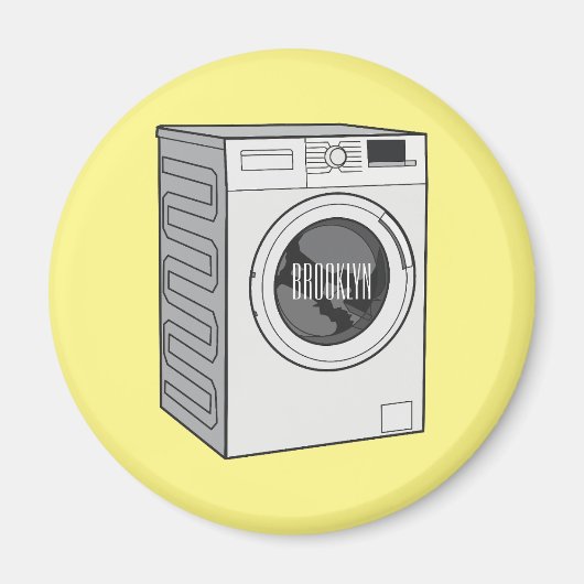 Afbeelding cartoon wasmachine magneet (Voorkant)