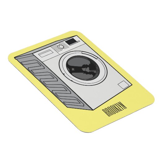 Afbeelding cartoon wasmachine magneet (Rechterzijde)