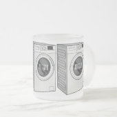 Afbeelding cartoon wasmachine matglas koffiemok (Voorkant rechts)