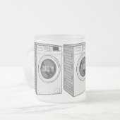 Afbeelding cartoon wasmachine matglas koffiemok (Voorkant links)