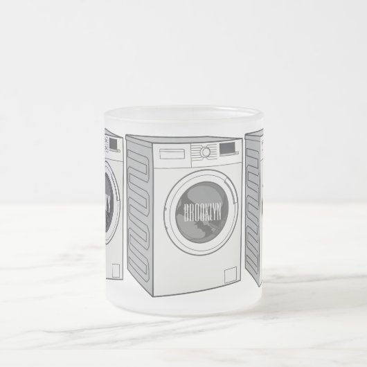 Afbeelding cartoon wasmachine matglas koffiemok (Center)