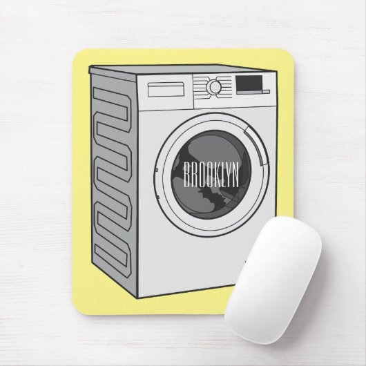 Afbeelding cartoon wasmachine muismat (Met muis)