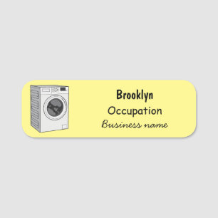 Afbeelding cartoon wasmachine naamplaatje