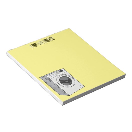 Afbeelding cartoon wasmachine notitieblok (Schuin)