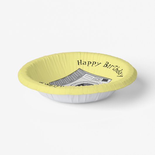 Afbeelding cartoon wasmachine papieren kommen (Gebogen)