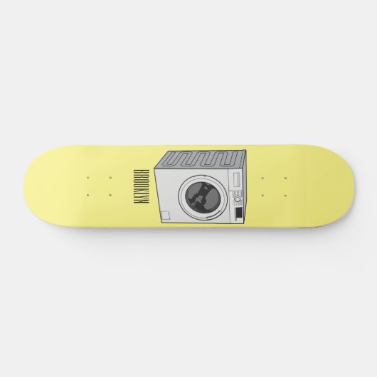 Afbeelding cartoon wasmachine persoonlijk skateboard (Horizontaal)