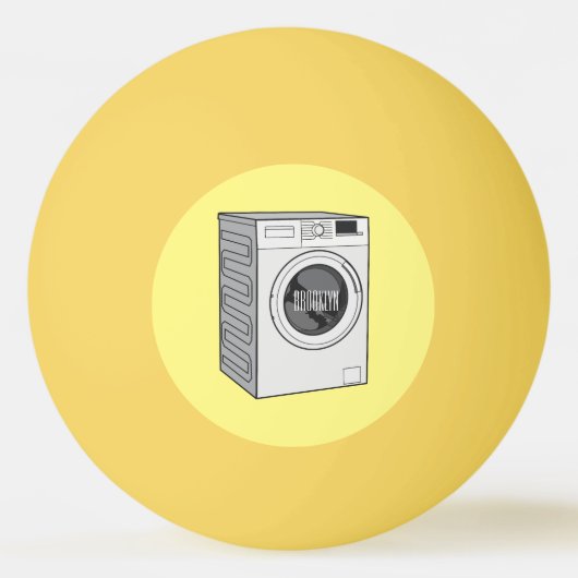 Afbeelding cartoon wasmachine pingpongbal (Voorkant)