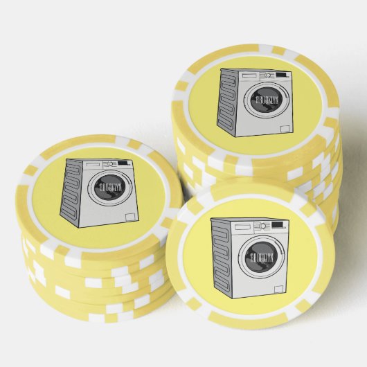 Afbeelding cartoon wasmachine poker chips (Opstapeling)