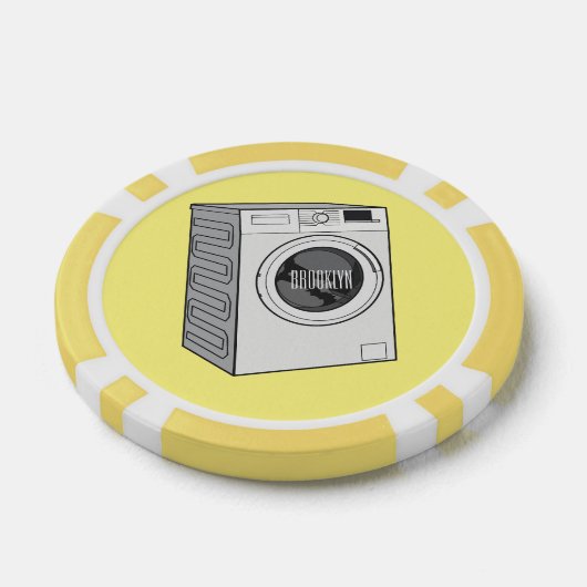 Afbeelding cartoon wasmachine poker chips (Enkel)