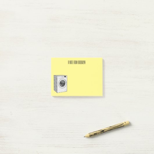 Afbeelding cartoon wasmachine post-it® notes (Op bureau)