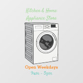 Afbeelding cartoon wasmachine raamsticker (Vel)