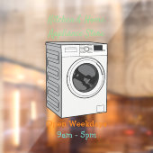 Afbeelding cartoon wasmachine raamsticker (Vel 2)