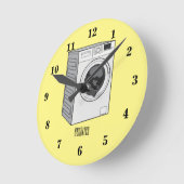 Afbeelding cartoon wasmachine ronde klok (Hoek)