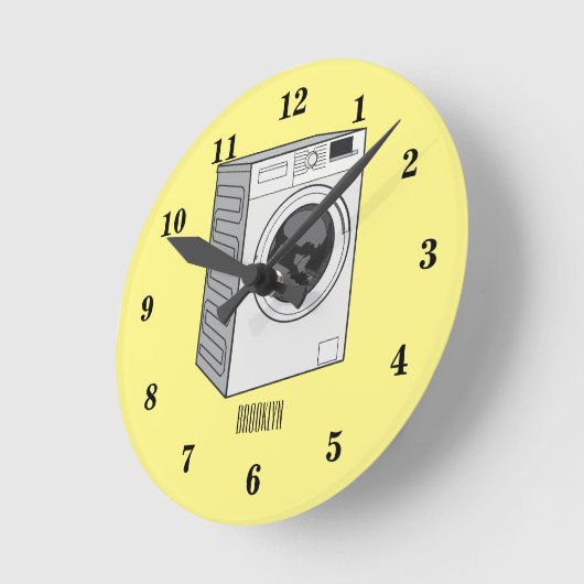 Afbeelding cartoon wasmachine ronde klok (Hoek)