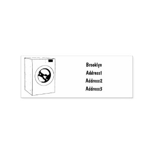 Afbeelding cartoon wasmachine rubberstempel