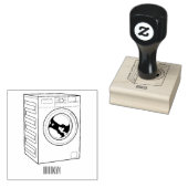 Afbeelding cartoon wasmachine rubberstempel (Gestempeld)
