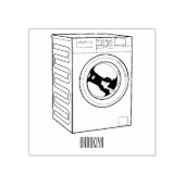 Afbeelding cartoon wasmachine rubberstempel (Afrduk)