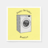 Afbeelding cartoon wasmachine servet (Voorkant)