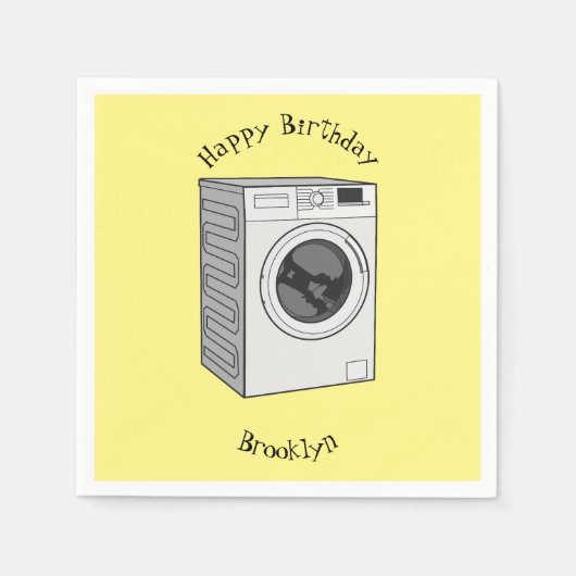 Afbeelding cartoon wasmachine servet (Voorkant)