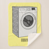 Afbeelding cartoon wasmachine sherpa deken (Voorkant)