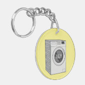 Afbeelding cartoon wasmachine sleutelhanger (Voorkant Links)