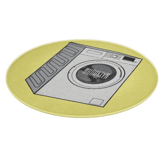 Afbeelding cartoon wasmachine snijplank (Hoek)