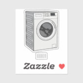Afbeelding cartoon wasmachine sticker (Vel)