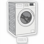 Afbeelding cartoon wasmachine sticker (Voorkant)