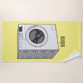 Afbeelding cartoon wasmachine strandlaken (Voorkant)