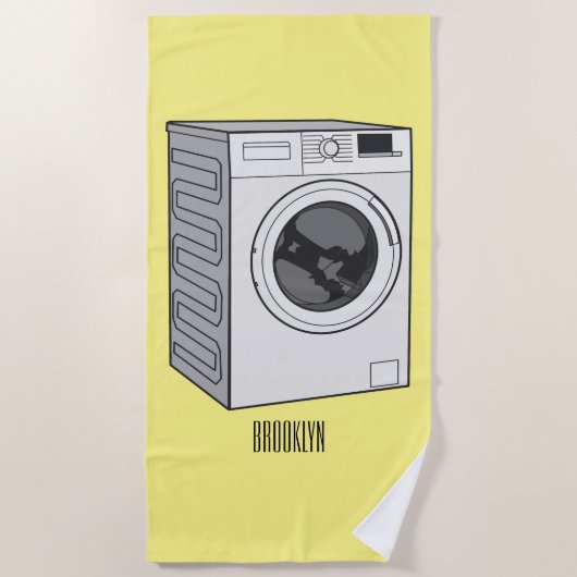 Afbeelding cartoon wasmachine strandlaken (Voorkant)