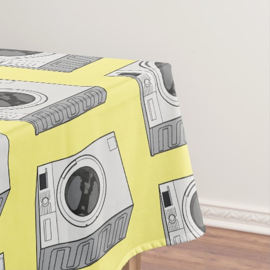 Afbeelding cartoon wasmachine tafelkleed (Voorbeeld)