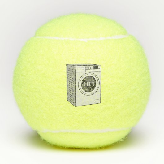 Afbeelding cartoon wasmachine tennisballen (Voorkant)