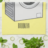 Afbeelding cartoon wasmachine theedoek (Gevouwen)