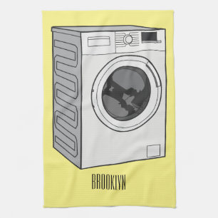 Afbeelding cartoon wasmachine theedoek