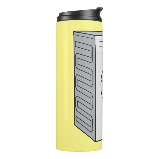 Afbeelding cartoon wasmachine thermosbeker (Gedraaid links)