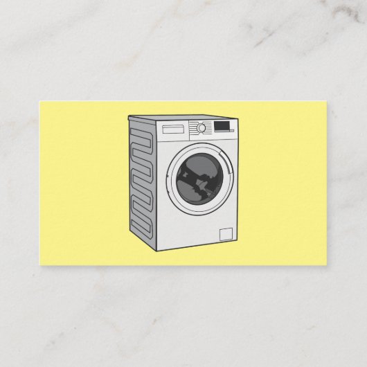 Afbeelding cartoon wasmachine visitekaartje (Achterkant)
