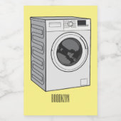 Afbeelding cartoon wasmachine voedselcontainer etiket (Enkel label)